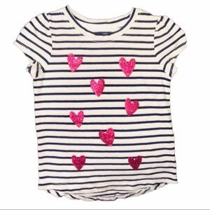 Cat & Jack glittery hearts Short Sleeve Top 3T